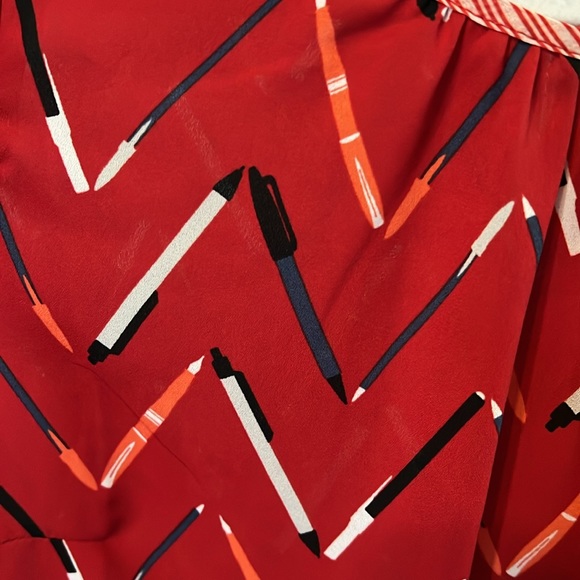 Modcloth pen print top NWOT - Picture 2 of 5